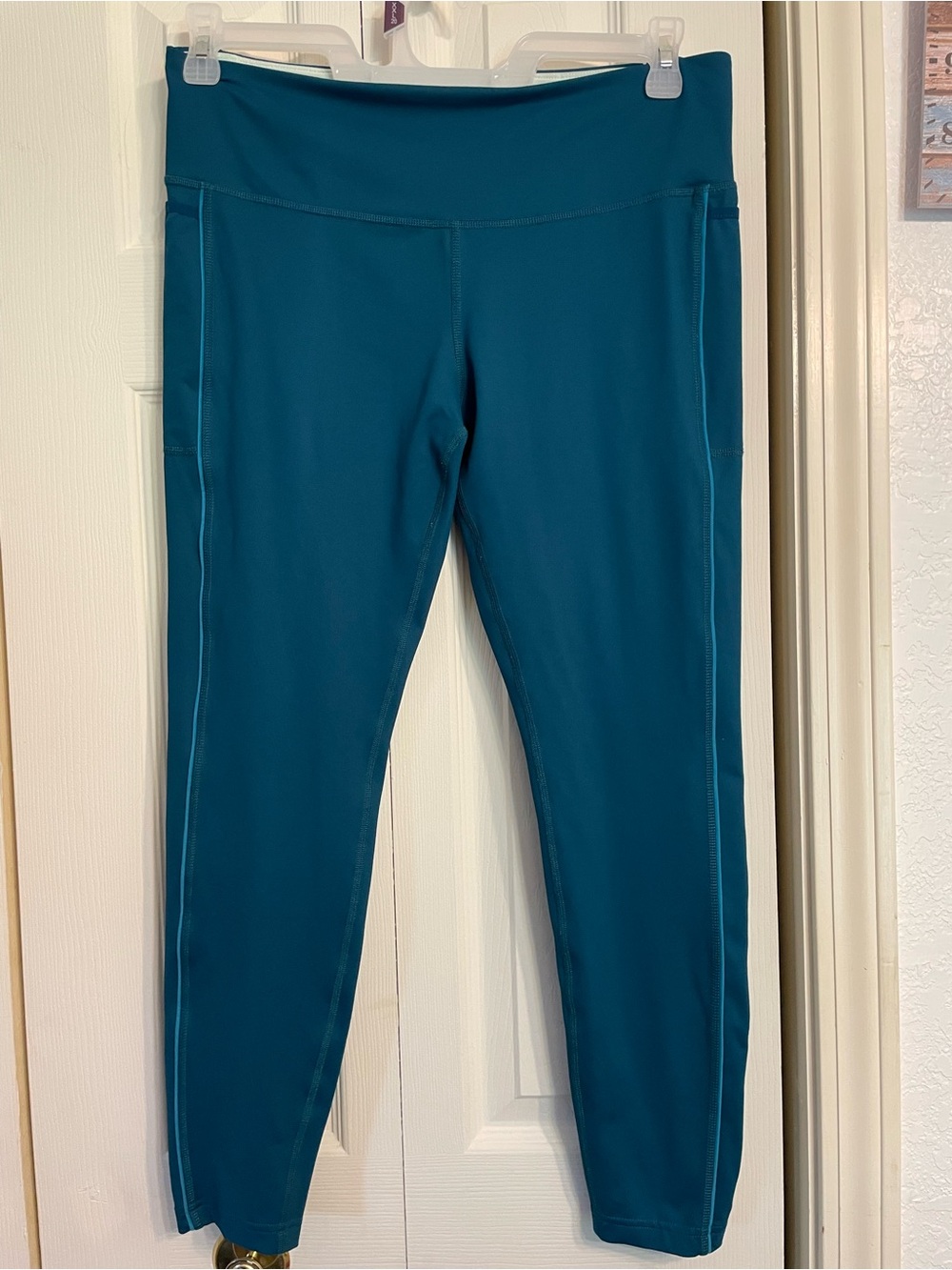 Brooks Deep Teal Running pants with Light Mint Lining